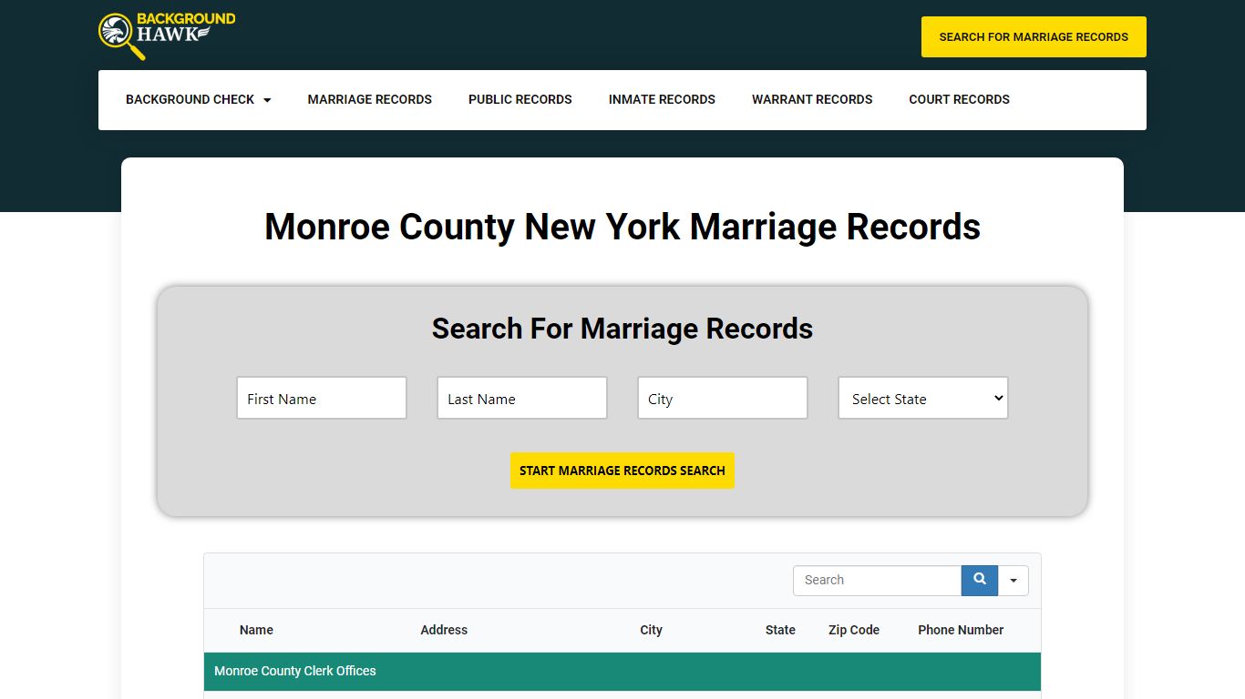 Marriage Records in Monroe County , New York