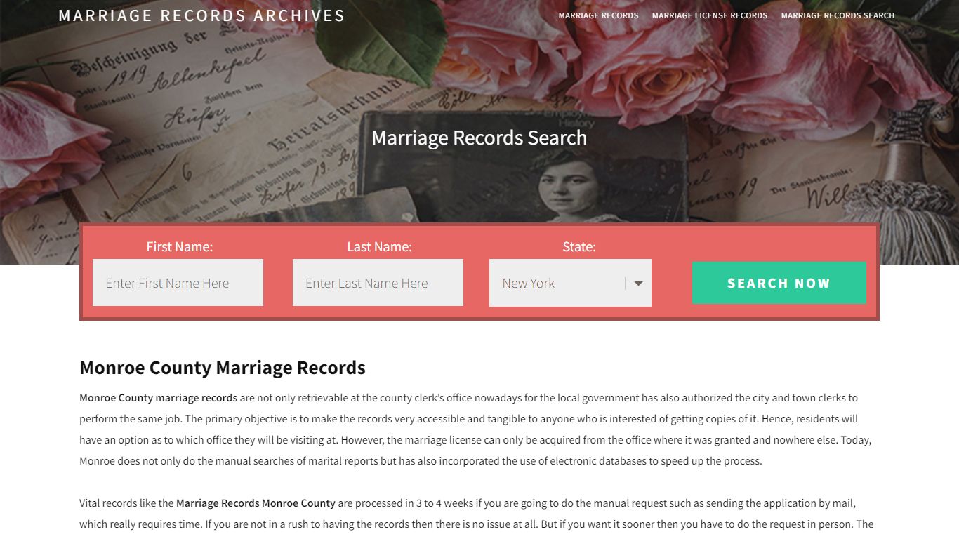 Monroe County Marriage Records | Enter Name and Search|14 ...